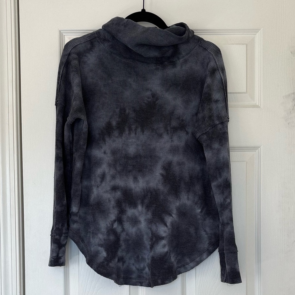 Anthropologie Maeve Ainsley Thermal Turtleneck Long Sleeve Tie Dye Shirt